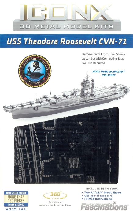 Fascinations Metal Earth ICONX Series USS Roosevelt Carrier 3d Model Kit Icx022 for sale online 